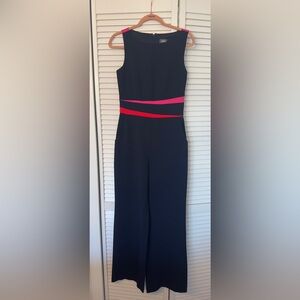 Vince Camuto Blue and Pink Jumpsuit with Bold Accents